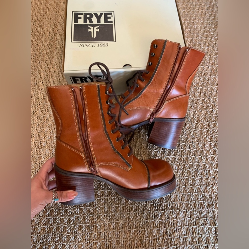 Frye Platform Y2K Vintage Boots size 8.5 - Picture 5 of 12
